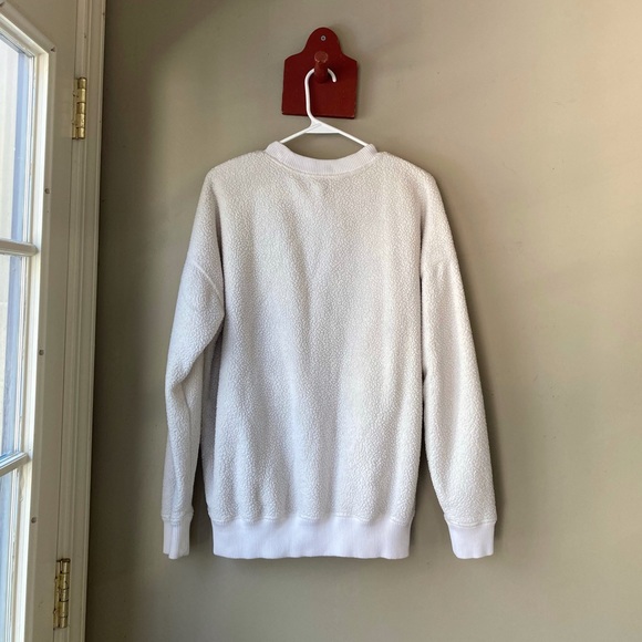 Aerie White Sherpa Oversized Sweatshirt M - Picture 3 of 5